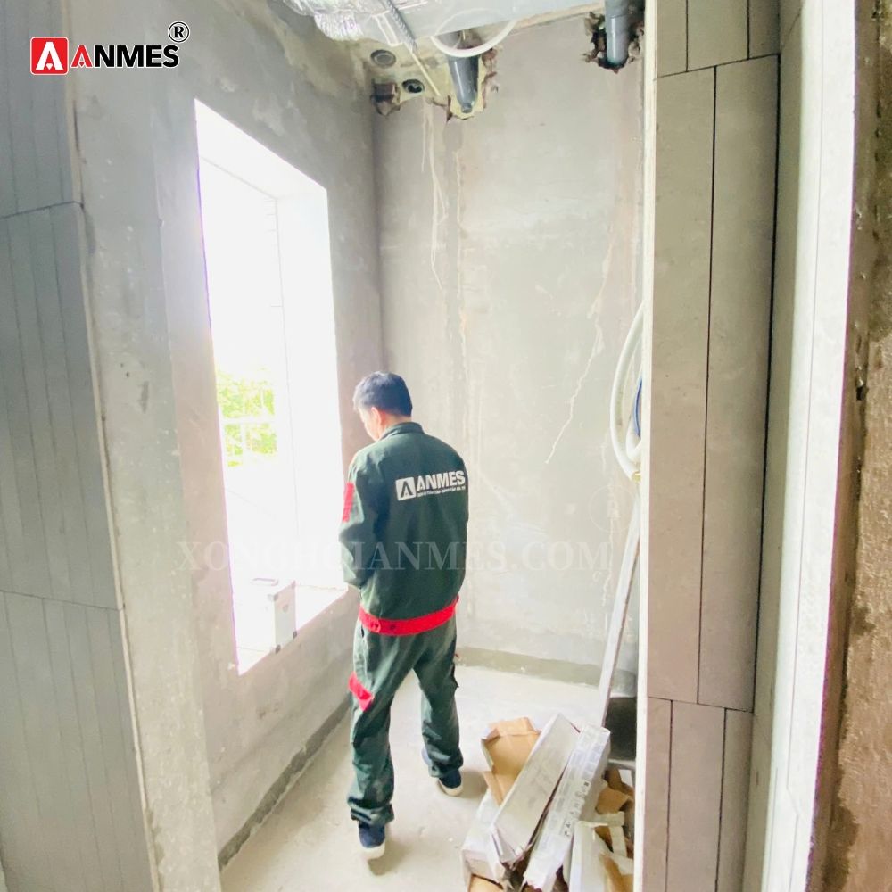 Chuẩn bị mặt bằng và đo đạc kích thước phòng xông hơi khô gia đình